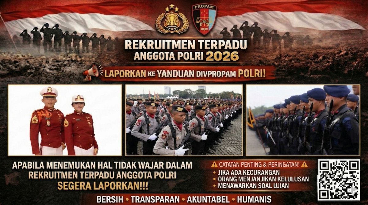 HumasMadina's tweet photo. Rekrutmen Terpadu Anggota Polri 2026 https://t.co/czNospeAKP