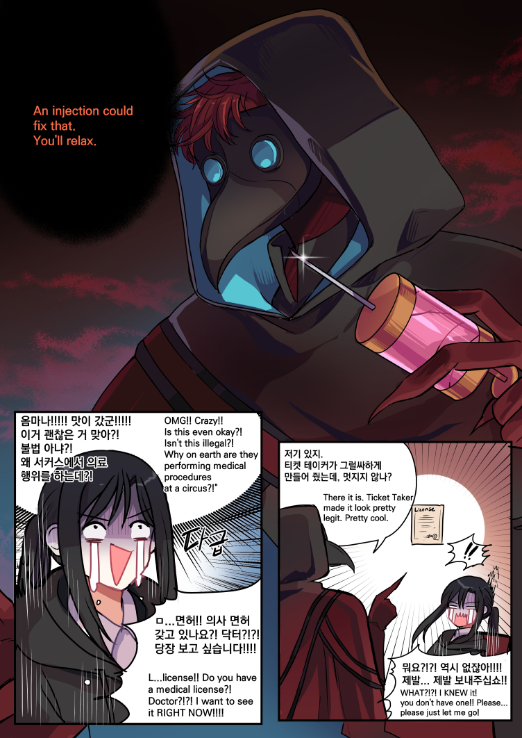 raina0918's tweet image. 장르계 풀릴때까지는 시간이 좀 걸릴것 같아서 당분간 여기 그냥 업로드 합니다ㅠㅠ 다른캐들 다 한번씩 그려봤으니까 마지막은 닥터! 아무래도 정식 면허는 안 갖고 있을 것 같아섴ㅋㅋㅋㅋ MC 표정그리기 너무 재밌다.. #thefreakcircus #tfc #doctor