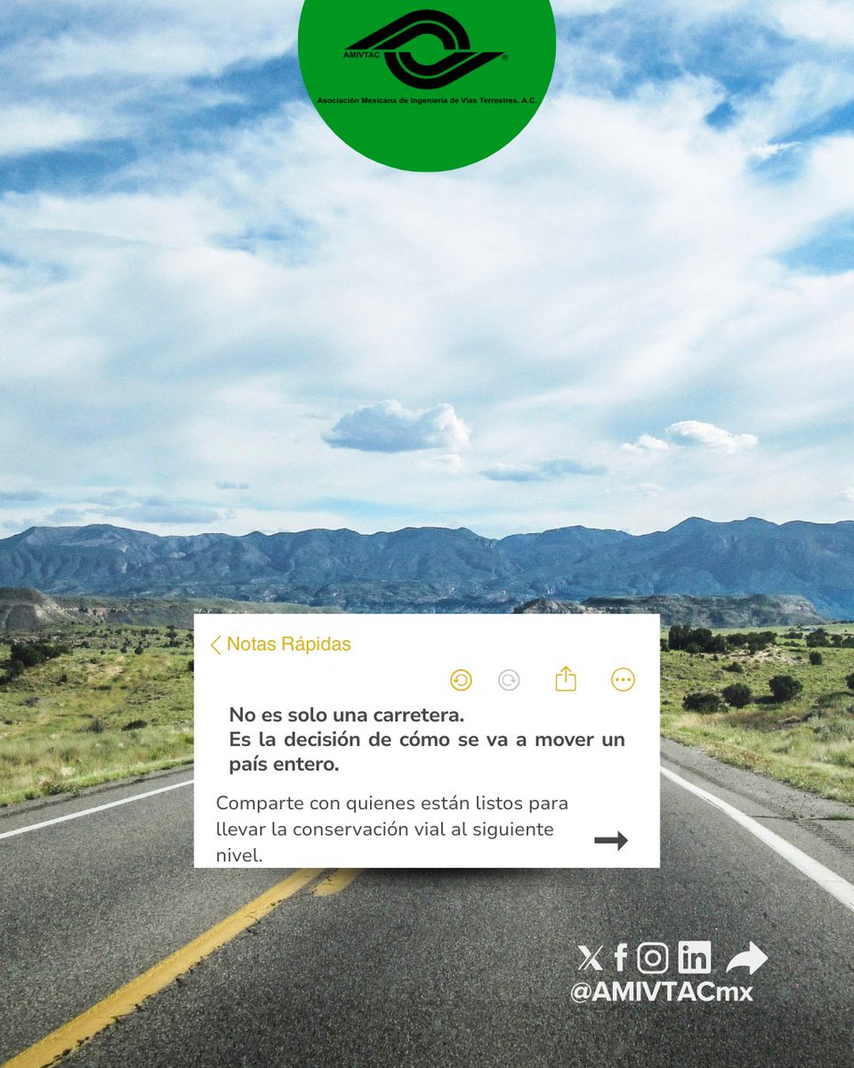 AMIVTACmx's tweet image. No es solo una carretera. Es una decisión que puede cambiarlo todo.
#Infraestructura #Movilidad #IngenieríaVial #Futuro #AMIVTAC