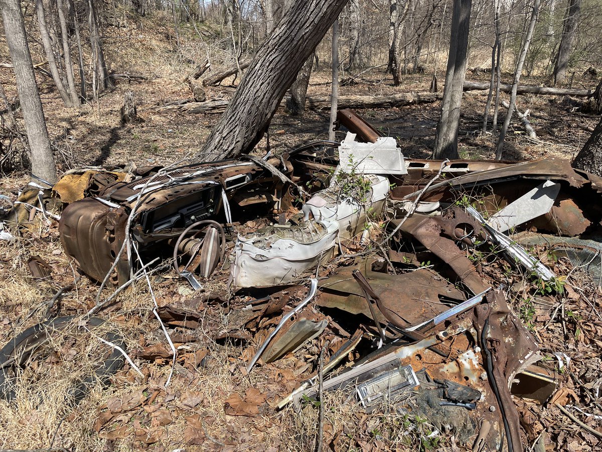pacecarpete's tweet photo. @iowahawkblog Got a head scratcher for you. Discovered this gem while exploring a new road construction site in Dumfries, Va. Pretty sure the red sheet metal in the first pic doesn’t belong to the rest of the relic. davescaridservice https://t.co/p6YdVXCOJz