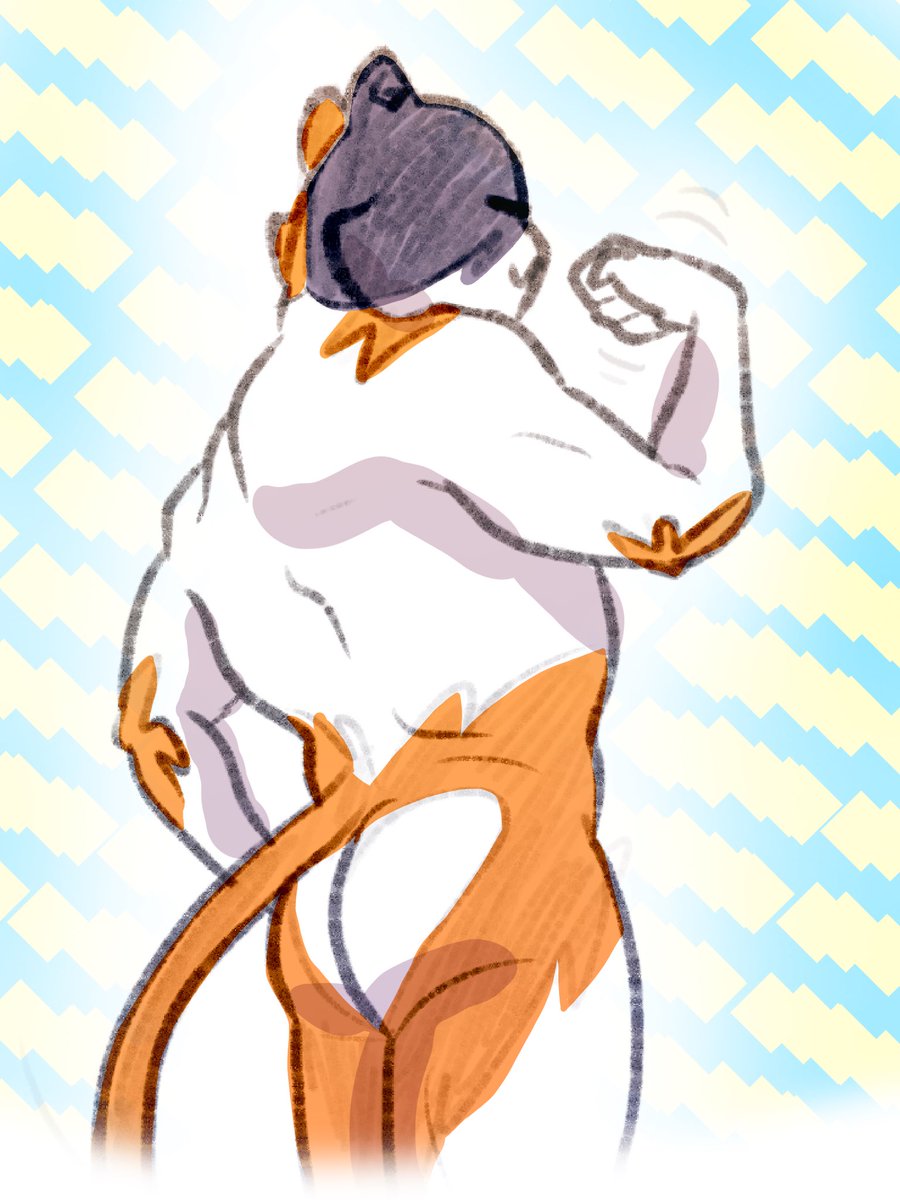 Meowscles emoted on me so i pulled his pants down

i love getting to turn anatomy studies into character drawings