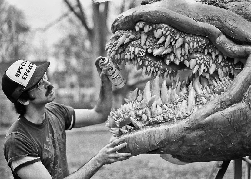Behind the Scenes Tuesday -- Working on the creature from The Deadly Spawn (1983).