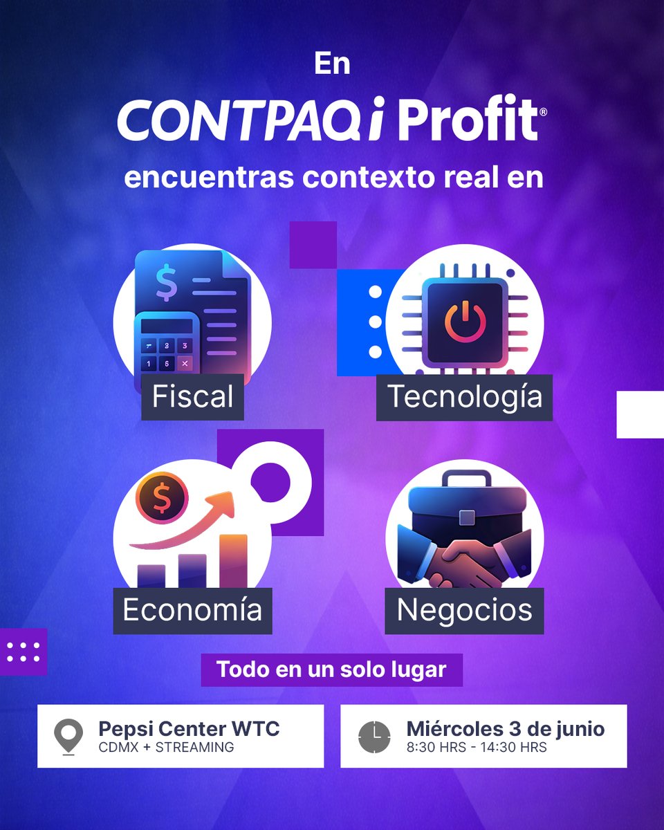 CONTPAQi Profit® 2026 es un evento sin costo,
pero el acceso es limitado.

Regístrate hoy y asegura tu lugar.

👉 contpaqiprofit.com