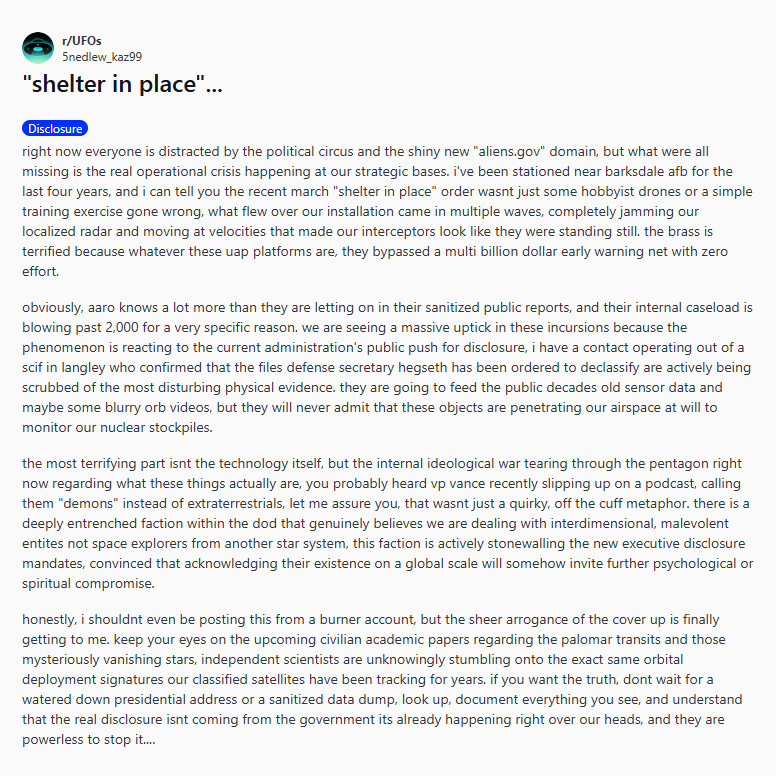 Disclosure Party tweet media