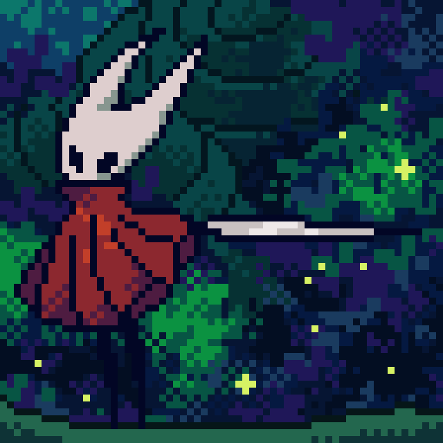 unafer22's tweet photo. Hornet in greenpath 

#hollowknight #fanart #hornet #pixelart #digitalart https://t.co/BK2aIkrSCo