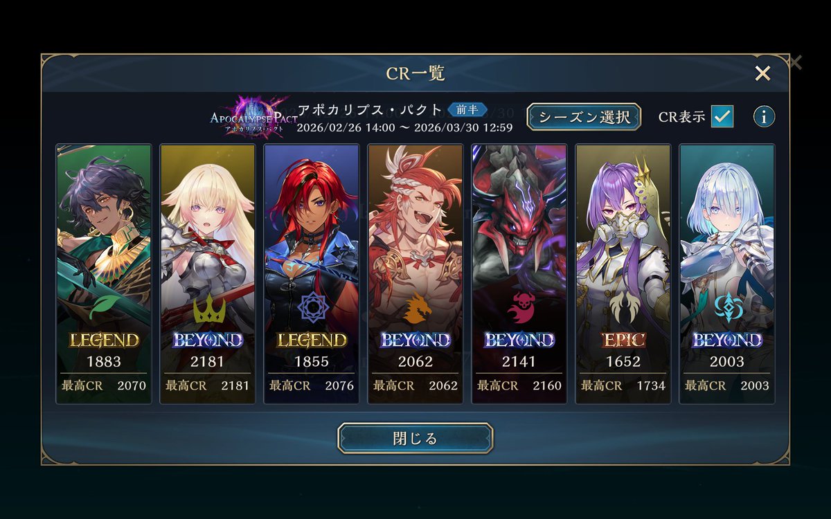 エルウィッチ溶かしたけど前半は4ビヨで終了！