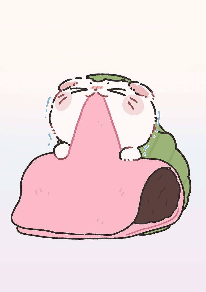 週末もにゃは桜餅を食べたよ🌸
みんなはお花見した〜？
#絵日記