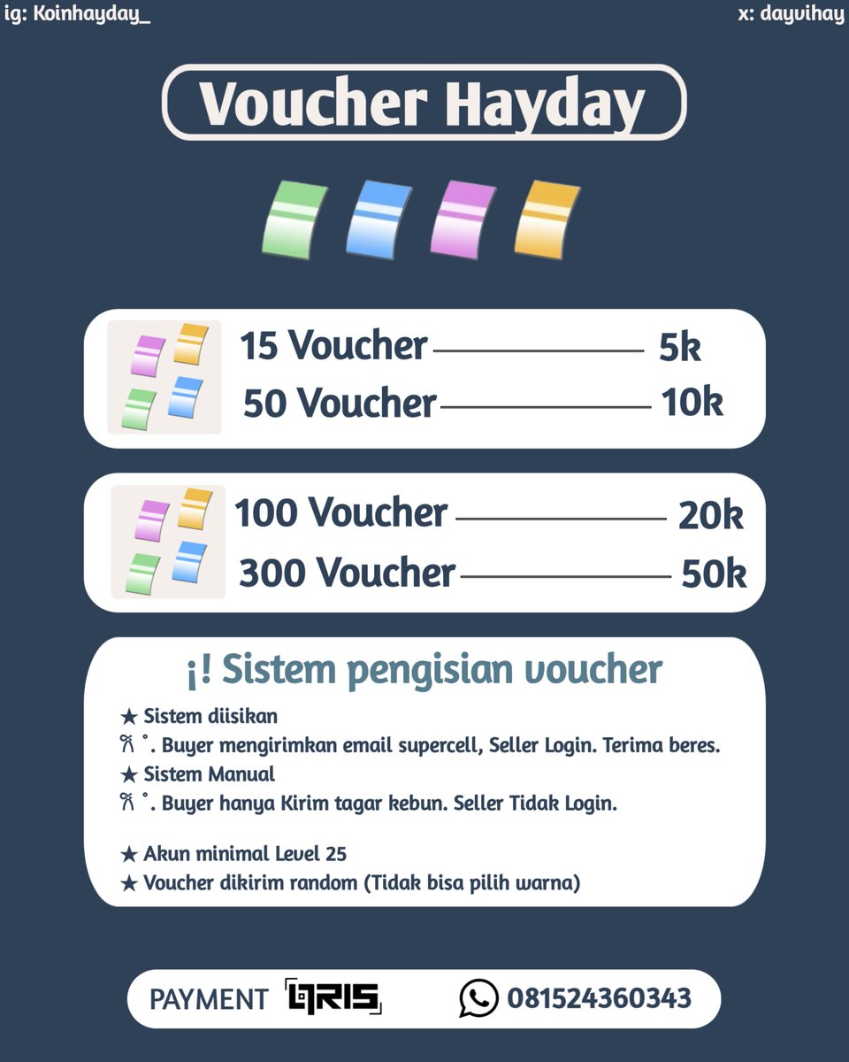 dayvihay's tweet photo. Ready Voucher  Hayday, Voucher nambah + Xp level juga nambah. Bisa untung double kalau order waktu Event truk 2x XP besok. 🤭 https://t.co/WxMSekiD7X