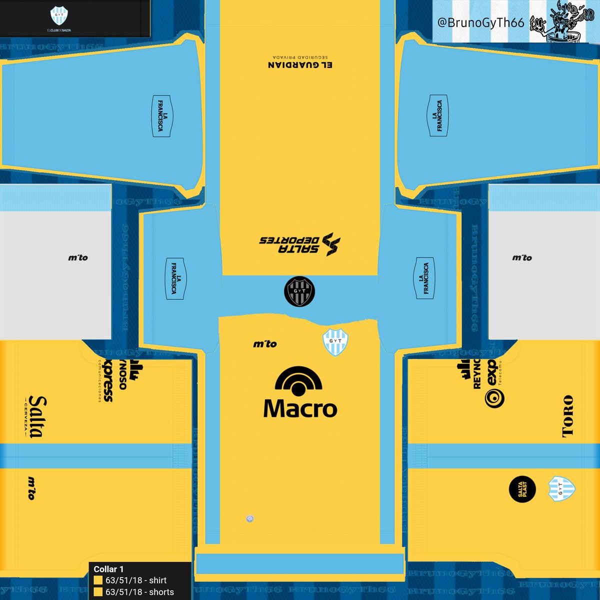 BrunoGyTh66's tweet photo. Kits 2026 de Gimnasia y Tiro de Salta @gytoficial V1
#pes2021 #eFootball #peskits 

Link: https://t.co/abkrDAJ2st https://t.co/k2S4Sx2mJE