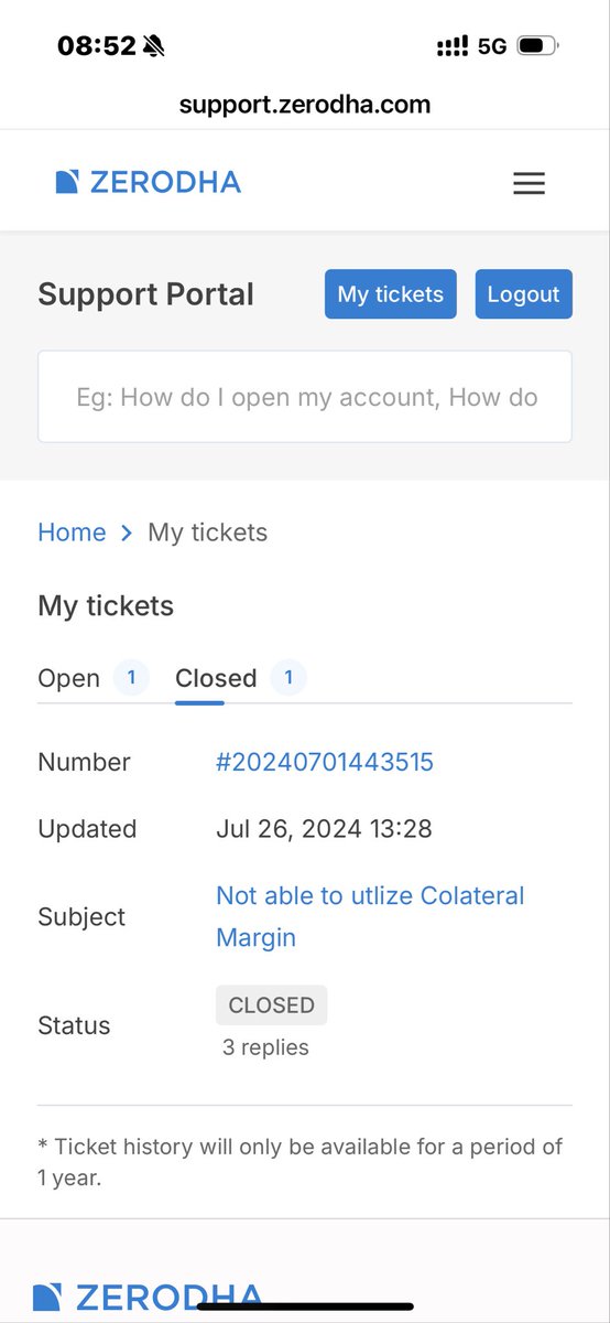 Brajeswar13's tweet photo. @zerodha My ticket is closed without resolution. Pls help. No reply though I sent message to Zerodha online. Pls help. It’s urgent https://t.co/3eSEdQIpjV