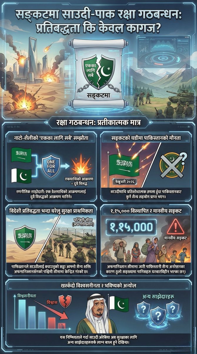 Nato त No To भएको बेला Nato जस्ताको के कुरो 
नेटो जस्तो भनिएको साउदी–पाकिस्तान सम्झौता, तर संकटको घडीमा साथ कहाँ हरायो? 🤔
आक्रमण हुँदा मौन बस्ने साझेदार, कि कागजमै सीमित गठबन्धन? 🧐🔥

#SaudiPakistan #Geopolitics #MiddleEast #StrategicSilence