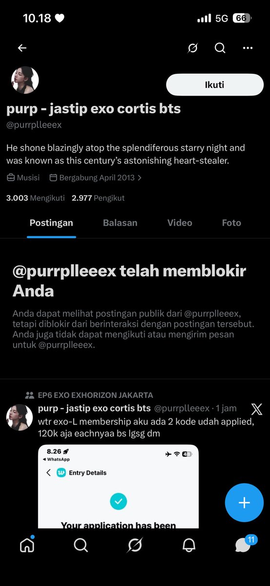 napiwna's tweet photo. Untuk yg lagi nyari jastip konser EXO hati-hati sama akun ini @purrplleeex  penipu dia. Habis tf langsung diblokir wkwk https://t.co/J4M6TQjpqh