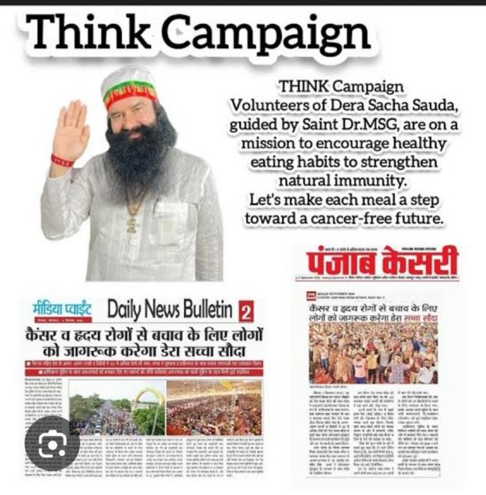 insanarsh04's tweet image. T – Tell people to eat
H – Healthy food to
I – Increase
N – Natural immunity against many
K – Kinds of cancer &amp;amp; heart diseases
the THINK initiative by Saint Gurmeet Ram Rahim Ji promotes a healthier way of living 🌿
#ThinkForHealth