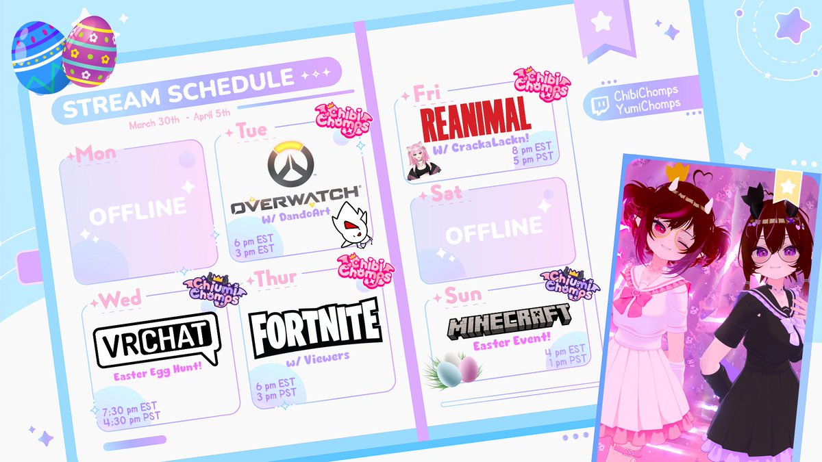 Chibi & Yumi Chomps 🩷💜 Vtuber Twins tweet media