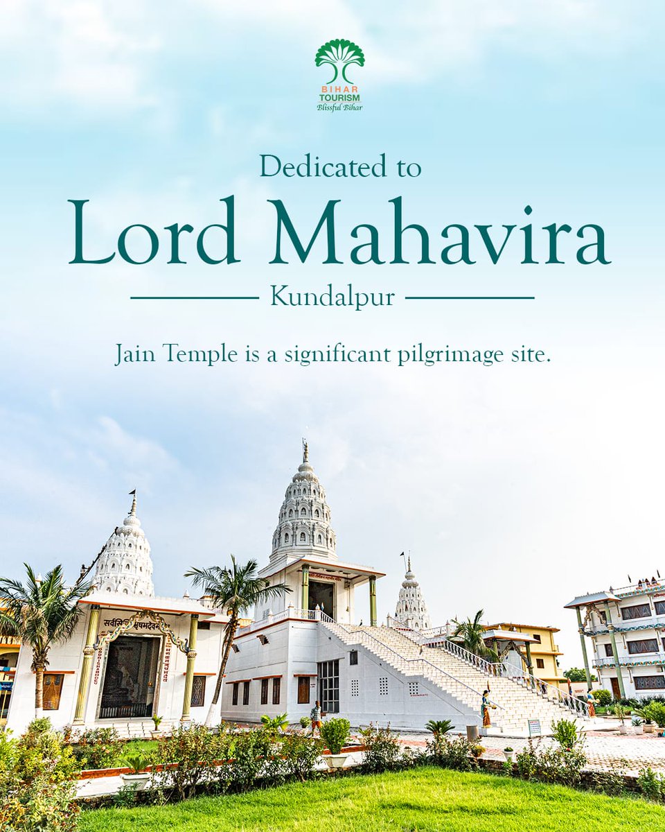 TourismBiharGov's tweet photo. Dedicated to Lord Mahavira Jain Mandir, Kundalpur is a sacred Jain temple complex. It is a significant pilgrimage site for Jains.
#LordMahavira #Jainism #JainPilgrimage #SpiritualIndia #SacredPlaces #IncredibleIndia #ReligiousTravel #TempleDiaries #PeacefulPlaces #DivineVibes #bihar #bihartourism #incredibleindia #explore
@nildeoreIAS @ArunshankarP @incredibleindia @tourismgoi
