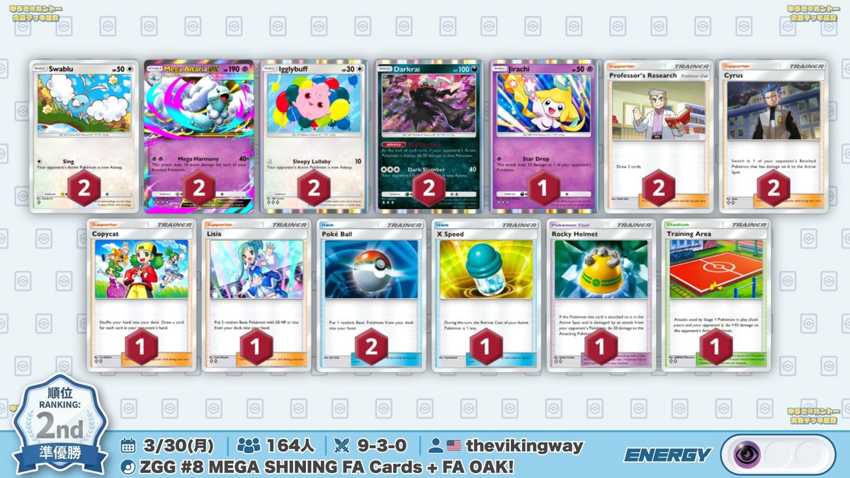 🌏 ポケポケ 大会結果｜3/30(月) 🌏 164人参加の大会で『スイクンセ
