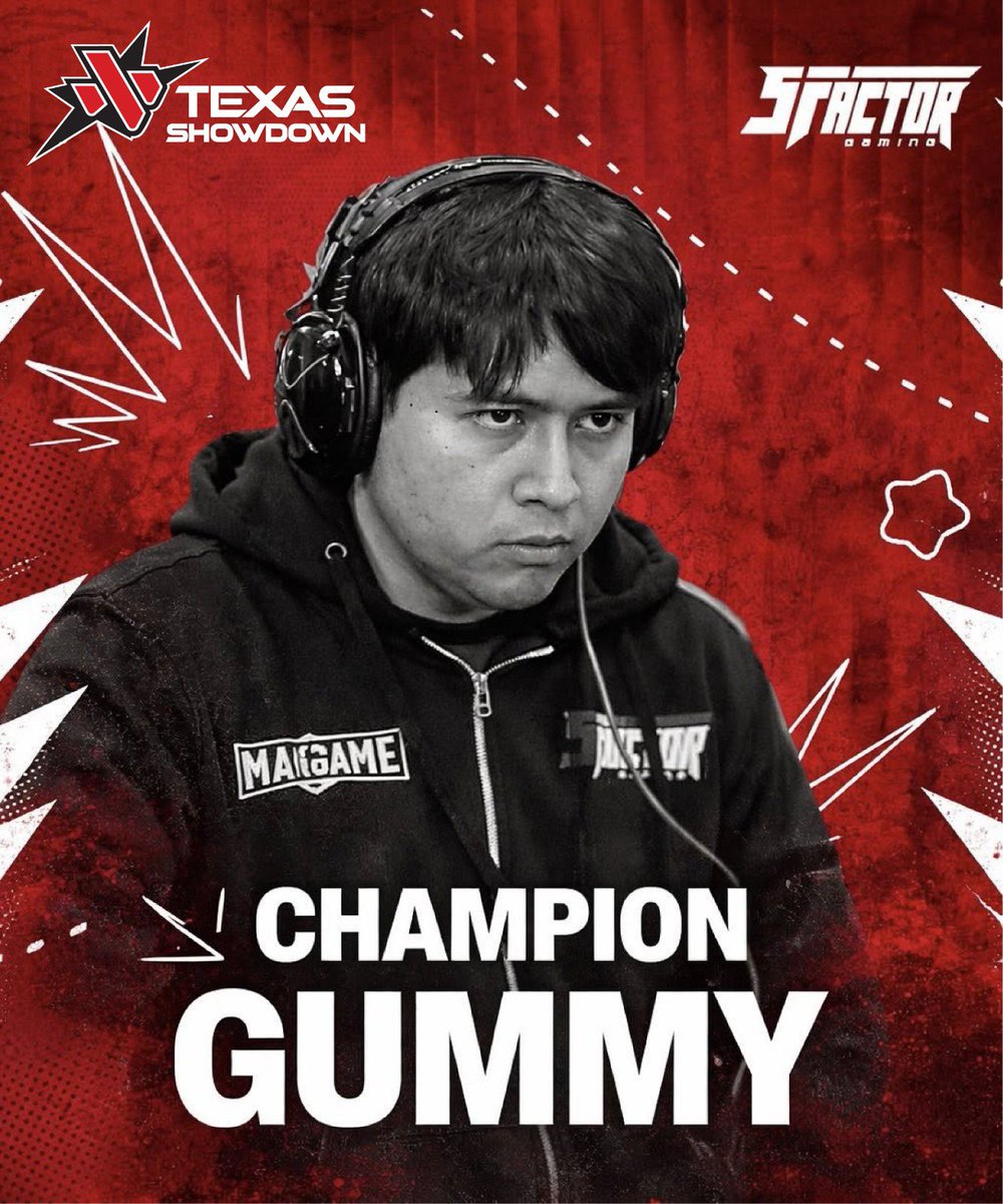 sfactorgaming's tweet photo. Felicidades al maestro @D_Gummy5 por su 1er lugar en @Texas_Showdown 🏆🇲🇽
Llevando el talento mexicano al siguiente nivel.
¡Orgullo SFactor! https://t.co/9LeQ1EYC4u