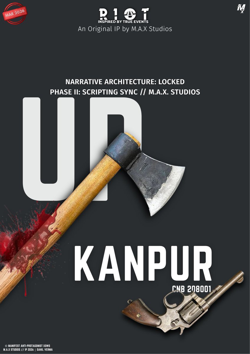 Max_Studios_IP's tweet photo. PROJECT: RIOT
Plot: Locked. 🔒
Location: Kanpur. 📍
Phase: Scripting Sync. ✍️

At M.A.X. Studios, we don't just write; we architect. One project is a hobby; a slate of IPs is a studio. https://t.co/Ot5vnhhCHY