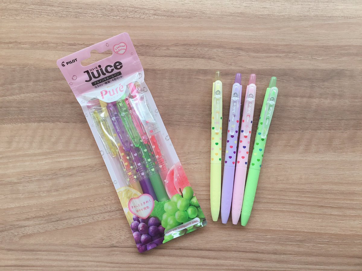 パイロットとカンロ ピュレグミの可愛いコラボが登場🍑🍇🍋
ピュレグミ柄のボディが可愛いボールペン Juiceと、ドクターグリップのラインナップ🎵ドクターグリップには、ピュレグミ型の可愛いチャームつきです✨限定です😊