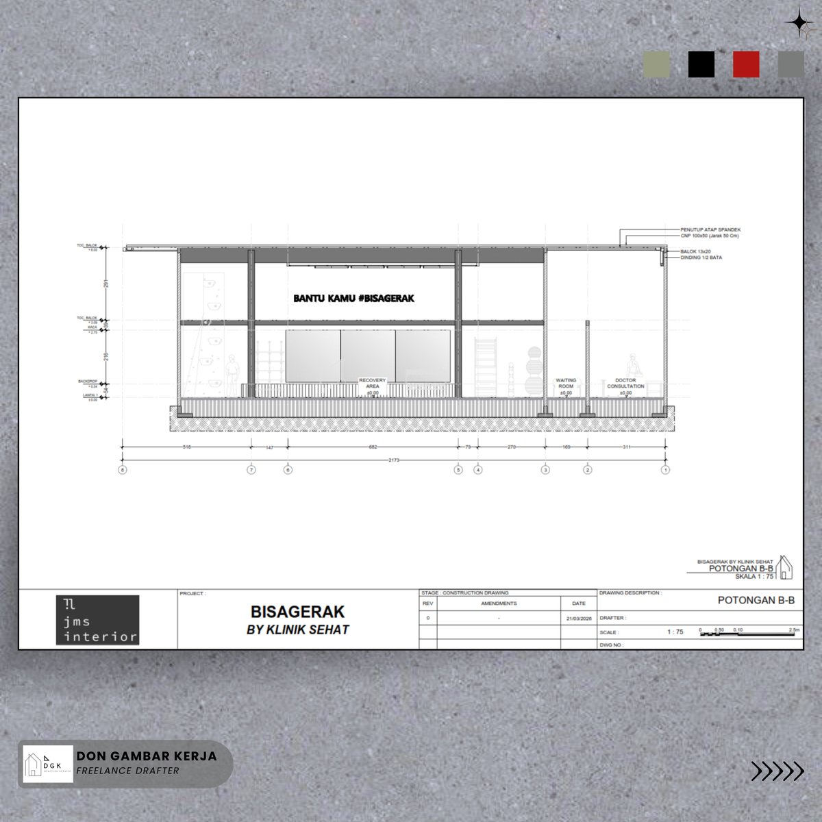 ganangdwi577676's tweet image. Bisagerak by Klinik Sehat
----------
Drafting by @dongambarkerja
Terimakasih atas order nya
----------
#drafter #freelance #autocad #arsitektur #tekniksipil #dongambarkerja