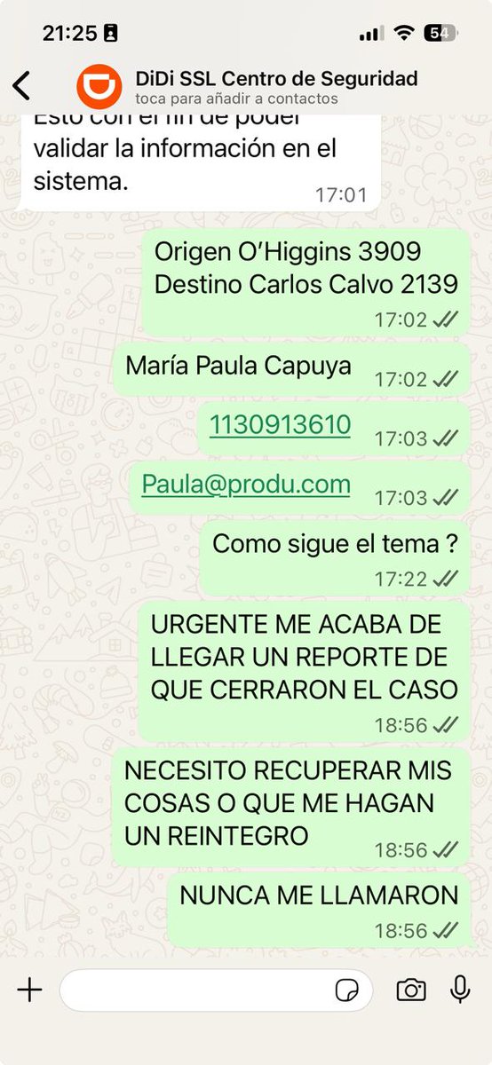 Seba2Nova's tweet photo. @didi_argentina @soyblackpitt Adjunto pruebas del viaje, chat y recorrido” + imagen https://t.co/Grg8VGg8tM