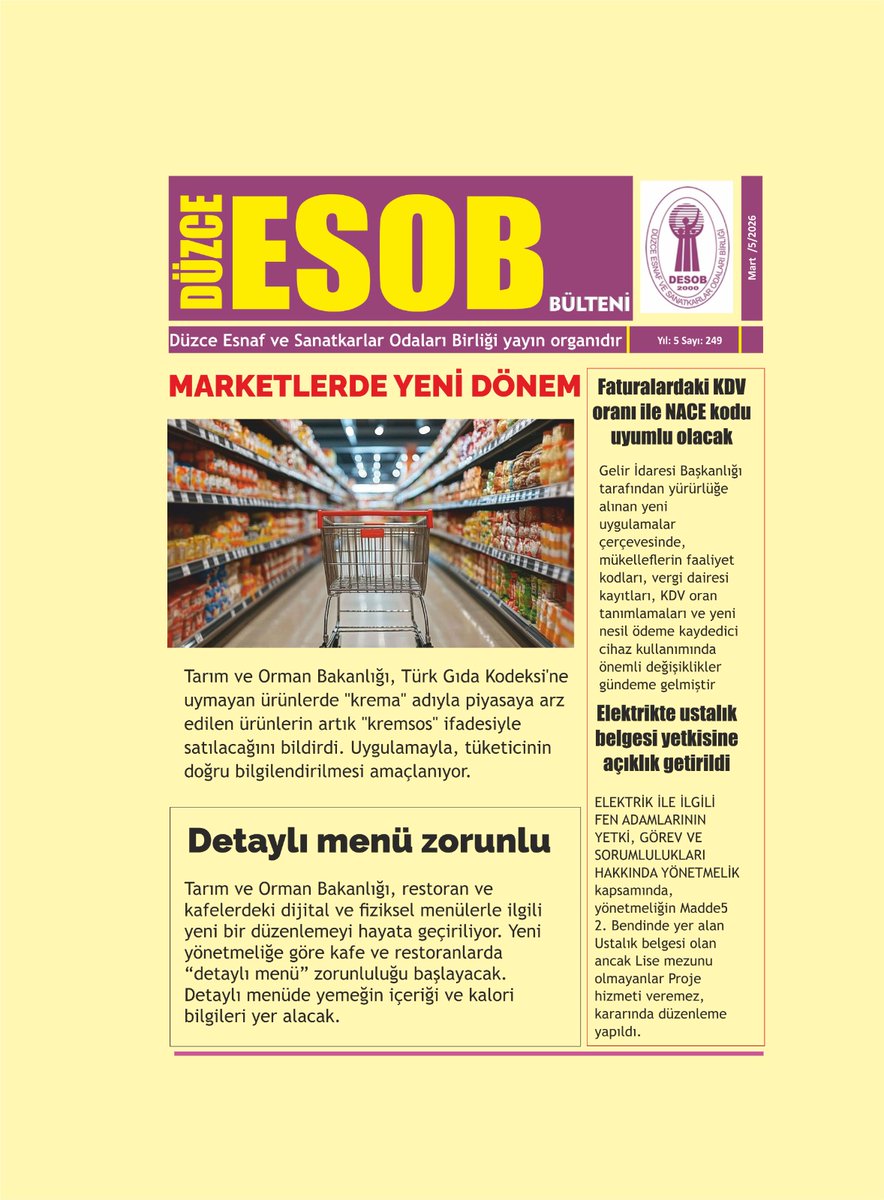 Düzce Esnaf ve Sanatkarlar Odaları Birliği tweet media