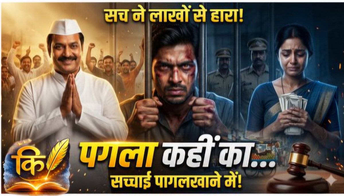 KumarSaroj1's tweet photo. किशोरवाणी: पगला कहीं का | एक पढ़े-लिखे बेरोजगार की सच्ची कहान... https://t.co/enSXPGzGIP

#hindistory 
#sadstory 
#EmotionalStory 
#Berozgari 
#SystemReality 
#hearttouching 
#kishorvani 
#IndianReality 
#viralstory #बेबाकबिहारी #किशोरवाणी #bebakbihari #kumarsaroj #SocialTruth https://t.co/D4qultT7JI