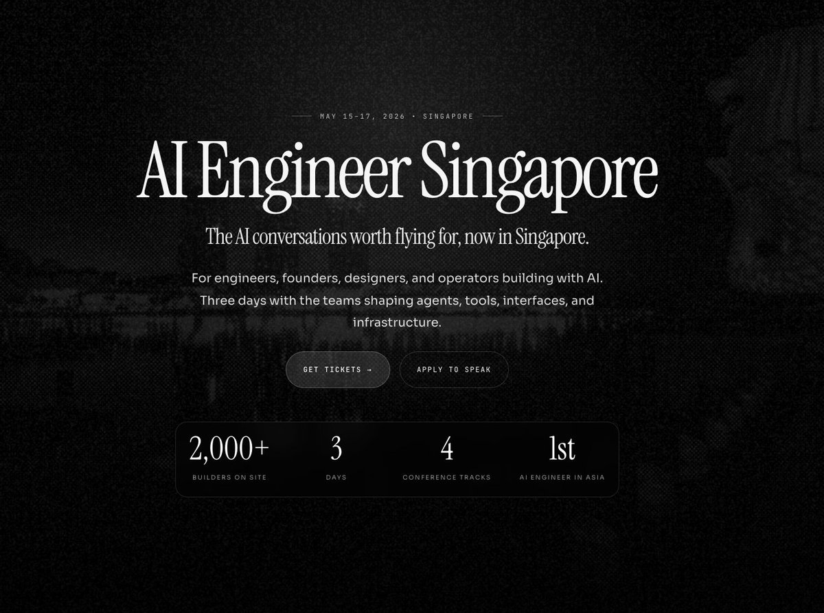 Sherry Jiang is at ai engineer singapore tweet media