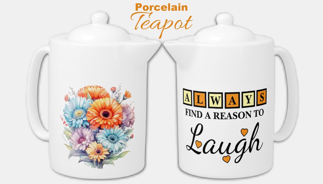 LynnroseDesign's tweet image. zazzle.com/always_laugh_g… 
#teapot #shopsmall #giftidea