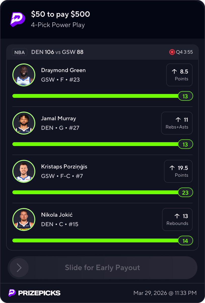 MiggyBetts's tweet image. BAAAANNNNNNGGGG ‼️‼️‼️

#PrizePicks #Gambling𝕏 #SGP