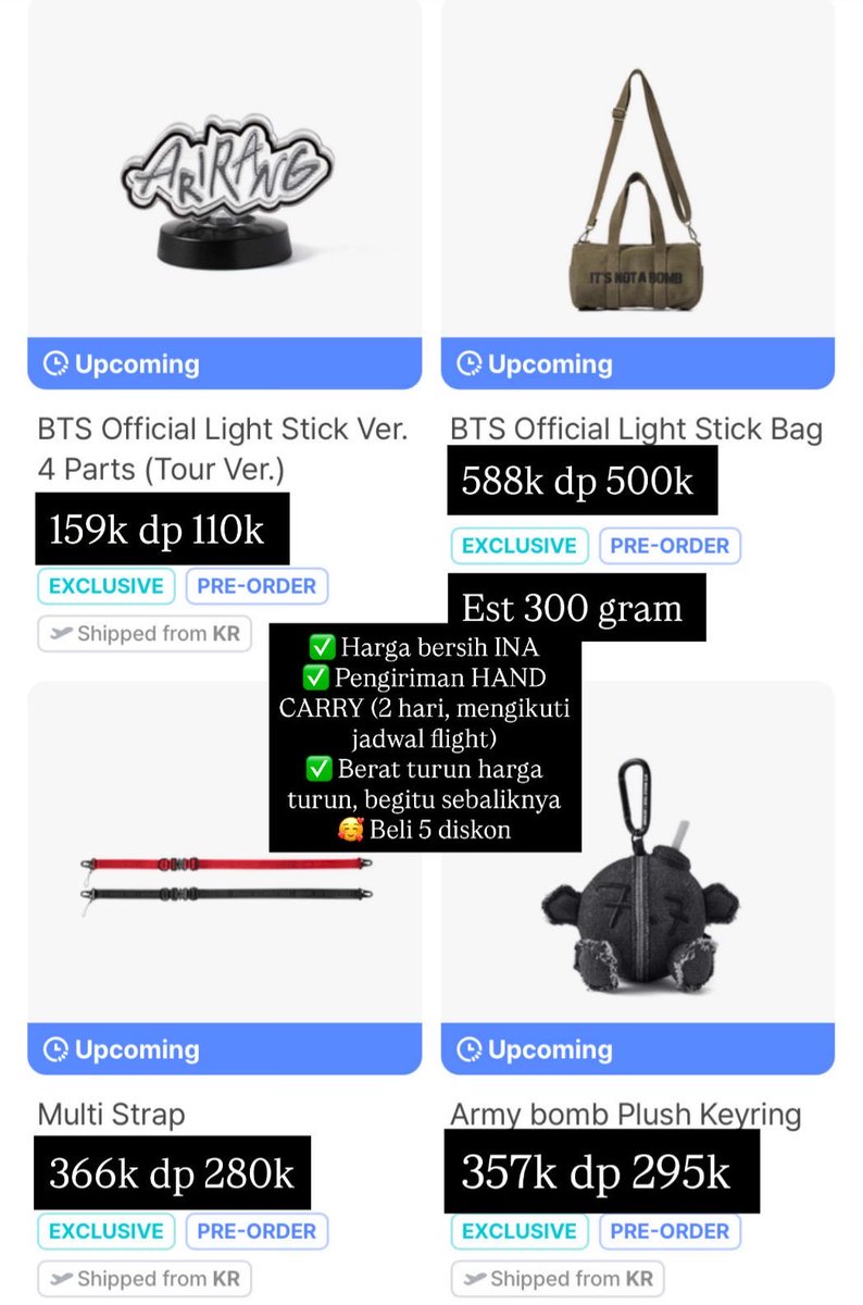 JMFerana's tweet photo. OPEN PO ARIRANG MERCH TOUR

*Ready ina 10 april, kalau barang sampai sebelum tanggal 8 april* 

✅ Bisa cicil 3 minggu, chat aja ya 
✅ Group order 
✅ Langsung di belikan jam 4 sore ini 

Detail bisa chat aku / DM ig kpopshop_77 https://t.co/XaBBxMi2GA