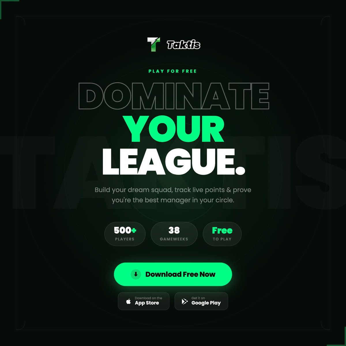 readlers's tweet photo. If you think you know football… prove it ⚽

Taktis - Fantasy Footbal lets you:
• Build your dream team
• Compete with friends
• Track live points

Download now
https://t.co/tf4SNoXFJW
https://t.co/DuNP3gF7VX

#FantasyFootball #PremierLeague #FPL https://t.co/dLS651AYPd