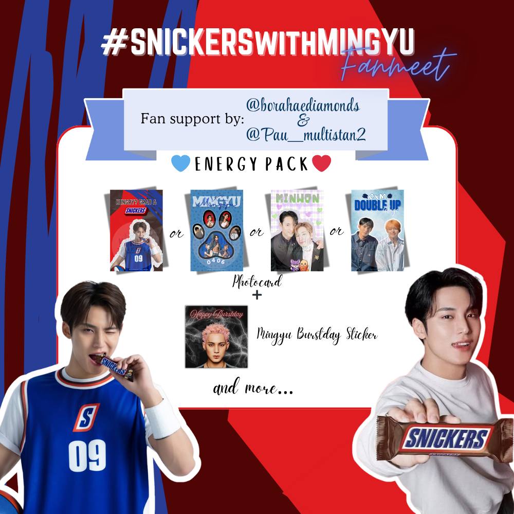 Pau_multistan2's tweet photo. 🍫 #SnickerswithMINGYU 🍫

fan support by: @Pau_multistan2 &amp; @B_D_Digitals

• follow(optional), like &amp; rt
• strictly 1:1
• loc : tba
• open for on-site trades (DM also open for limited trades rn)
• read comment below for more instructions 🥹

See you CARATS!🩷🩵 https://t.co/dIslTlKIem