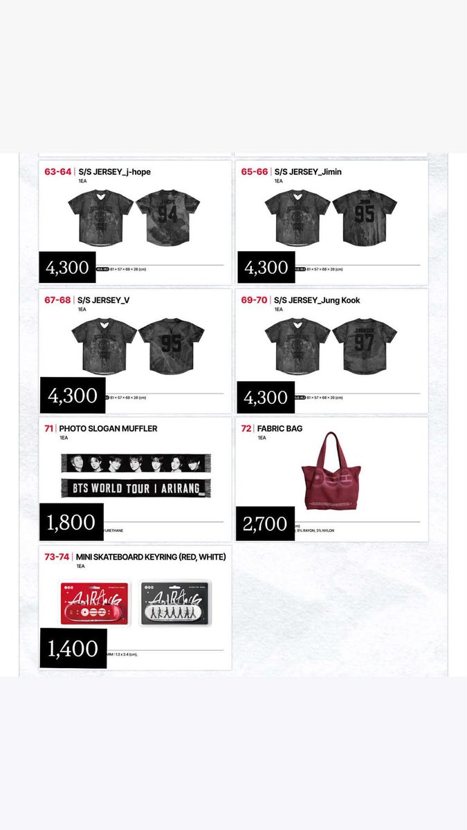 WTS LFB 

BTS WORLD TOUR ARIRANG MERCH

50% DP, 50% 04/10
FETA 04/15
Ships WW 🌏