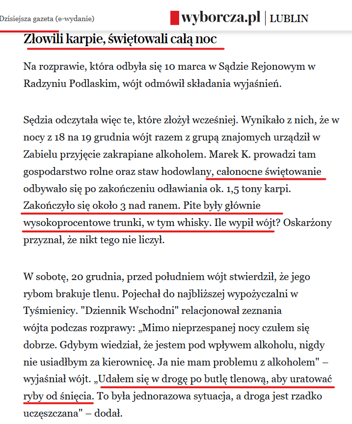 🔞Wójt gminy Niedźwiada na Lubelszczyźnie prowadził samochód, mając ponad  promil alkoholu we krwi. Sąd dał mu drugą szansę po tym, jak pozytywną  opinię o Marku K. podpisali strażacy, proboszczowie i działacze  PiS-u. Piją razem ⁉️‼️