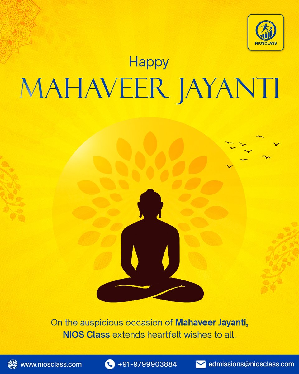 NIOSCLASS's tweet photo. On Mahaveer Jayanti, we honor the teachings of Lord Mahaveer - Ahimsa, truth and compassion.

May these values guide us toward a more peaceful and responsible society. 🙏

@NIOSCLASS 

#MahaveerJayanti #Ahimsa #Peace #Compassion https://t.co/XBeH6g4QrF