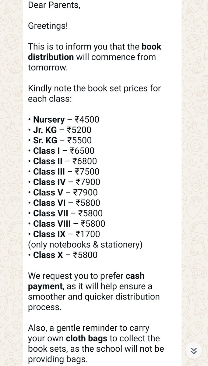 प्राइवेट स्कूलों ने अभिभावकों की जेब लूटने का काम कर रहे हैं प्रशासन खामोश है कोई सुनने वाला नहीं है अगर यही चलता रहा तमाम मध्यवर्गीय आदमी अपने बच्चों को पढ़ाने में असमर्थ हो जाएगा स्कूलों पर लगाम लगनी चाहिए। 
इतनी महंगी बुक जो स्कूल से दी जा रही हैं। सरकार जांच करें। <a href="/AVMkanpur/">आदर्श व्यापार मंडल कानपुर (रजि०)</a>