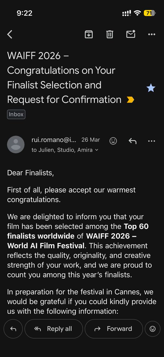 SunilTeliSTR's tweet photo. India to CANNES! My debut AI film is a Top 60 WAIFF Finalist!  I have 180+ scripts concepts ready but need a travel sponsor to represent India.  Just an RT from visionaries can help this indie creator find one!
@NetflixIndia
@JioHotstar
@anuragkashyap72
@mehtahansal
@shekharkapur https://t.co/GV2tOaPhZm