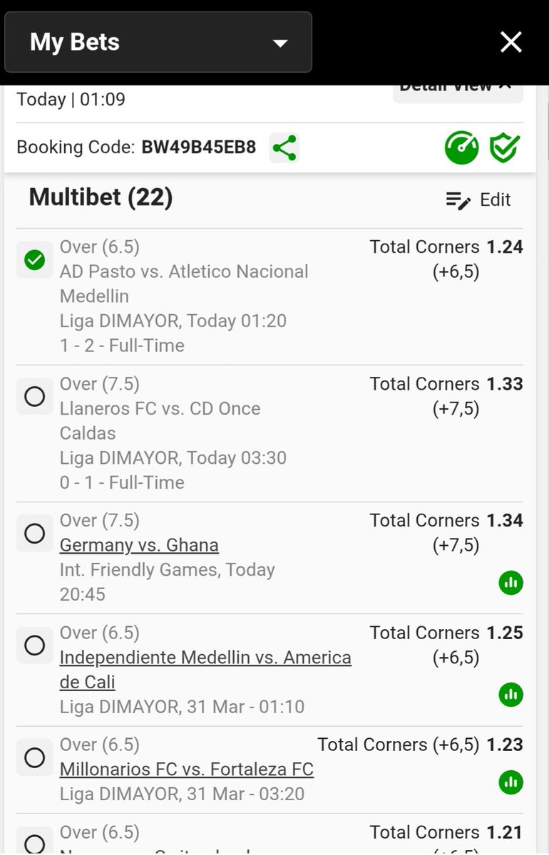 ✅️🍏✅️🍏✅️🍏✅️🍏✅️🍏✅️🍏✅️🍏
🚨Betslips Update 
🚨We Managed 👌 To Survive Day 1
🚨We look forward to Day 2
🚨1 Match Interrupted. To Continue At 17;00 ✅️🔥