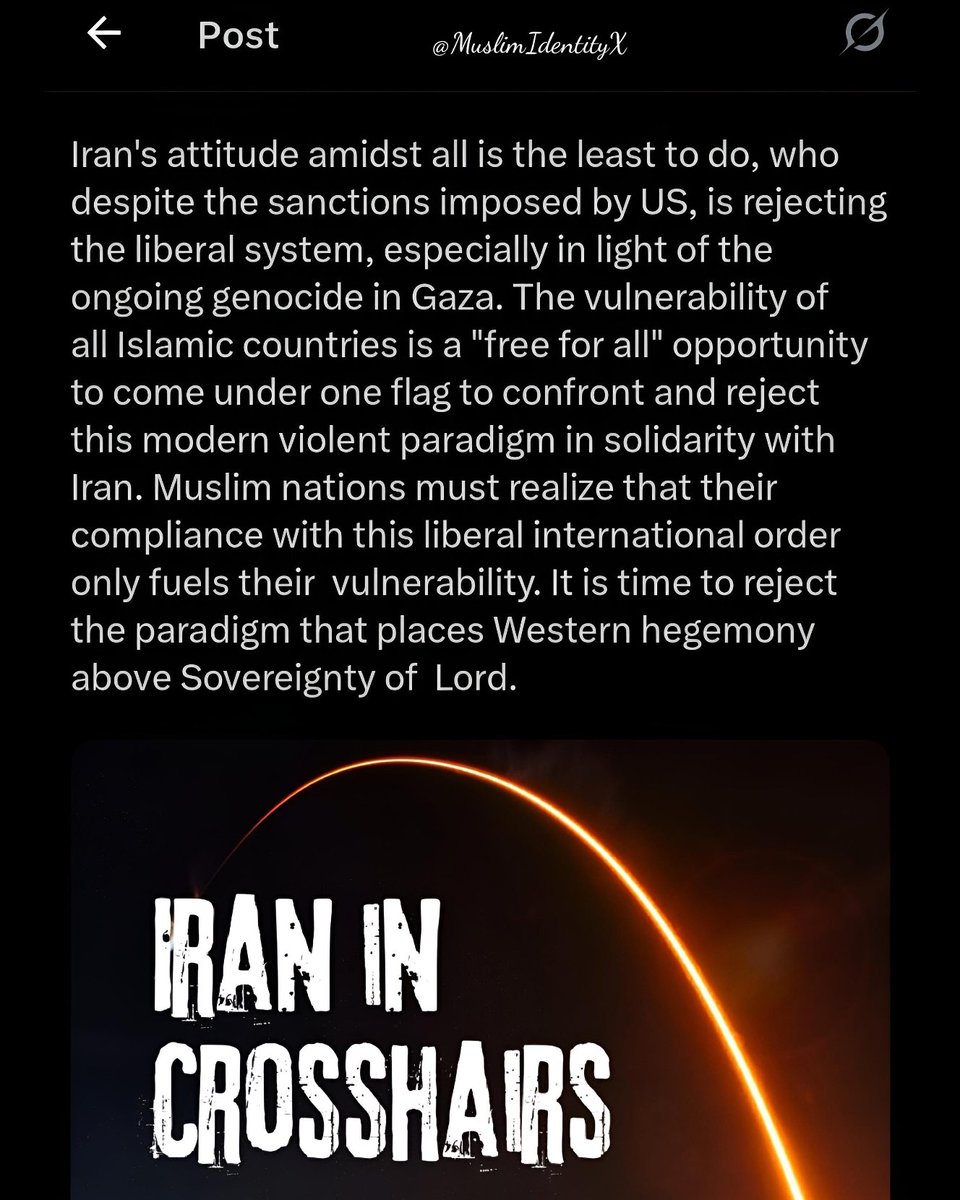 What can undo that?..

'The path forward demands unity rooted in principle, not submission to a system built on domination. Only through unwavering solidarity can the ummah reclaim its agency and honor.'