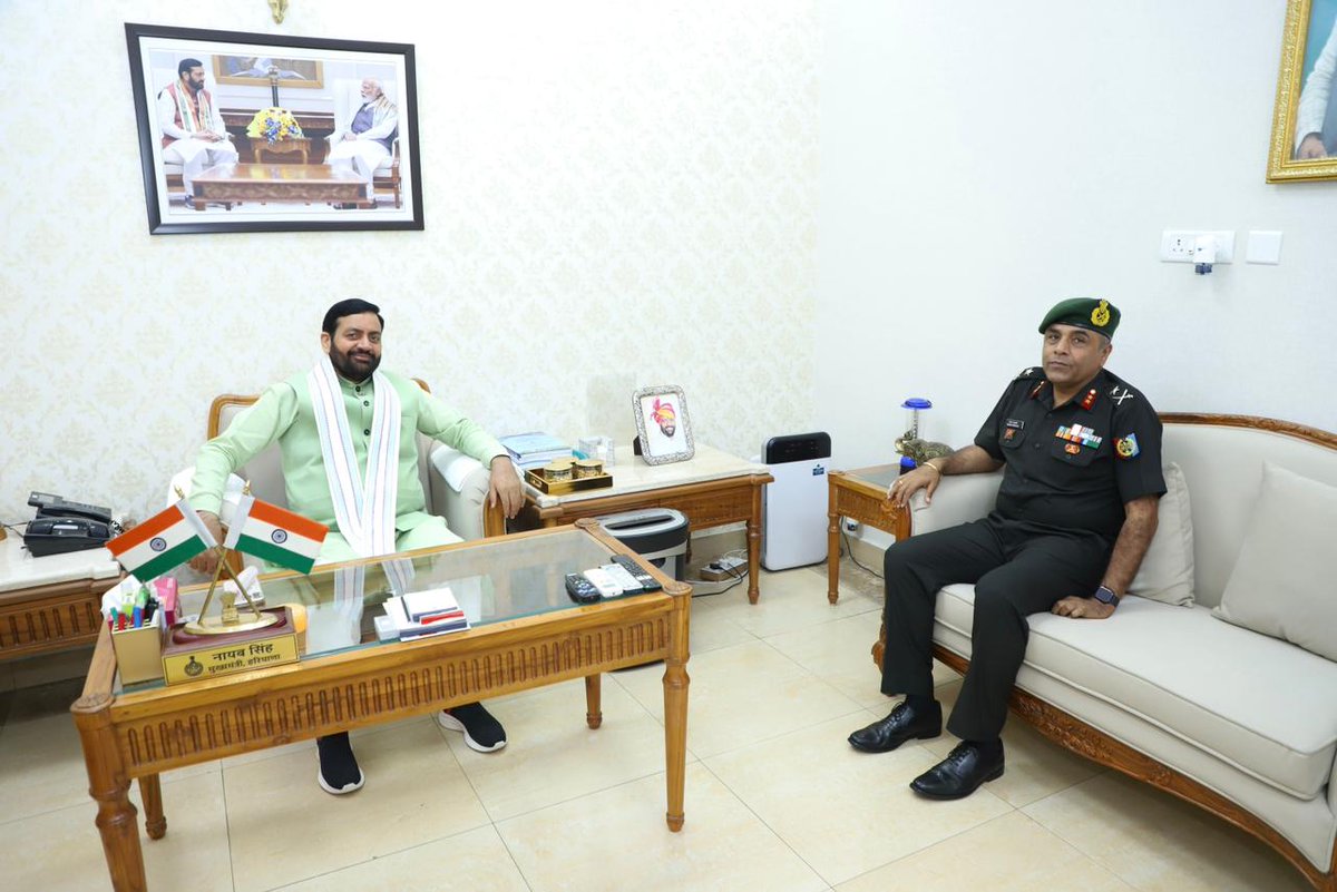 Maj Gen Bharat Mehtani ,ADG PHHP&amp;C Dte HQ , had a very fruitful and forward looking discussion on various NCC activities in the state with the honourable CM Haryana , Shri Nayab Singh Saini. The CM expressed his pleasure at various NCC activities in the state and encouraged to
