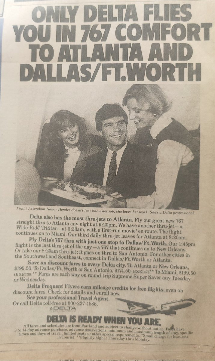 Delta airlines 1984 I found an old newspaper with DELTA AIRLINES thought it was an neat article <a href="/Delta/">Delta</a> #delta