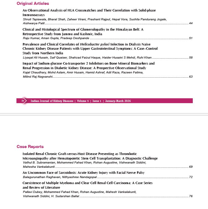 Indian Journal of Kidney Diseases tweet media