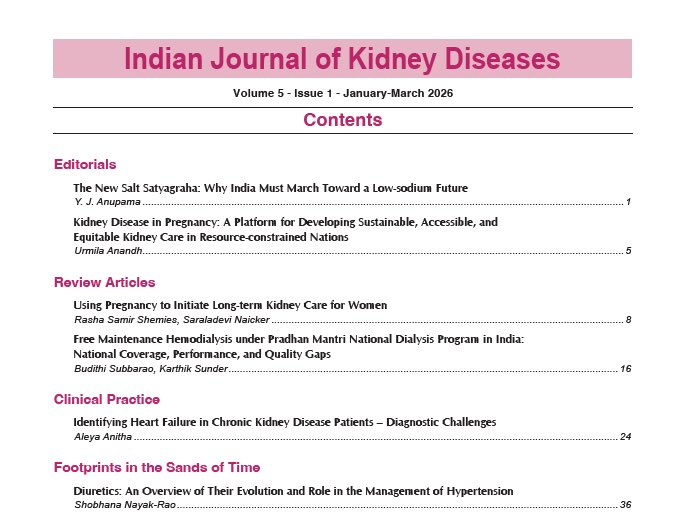 Indian Journal of Kidney Diseases tweet media