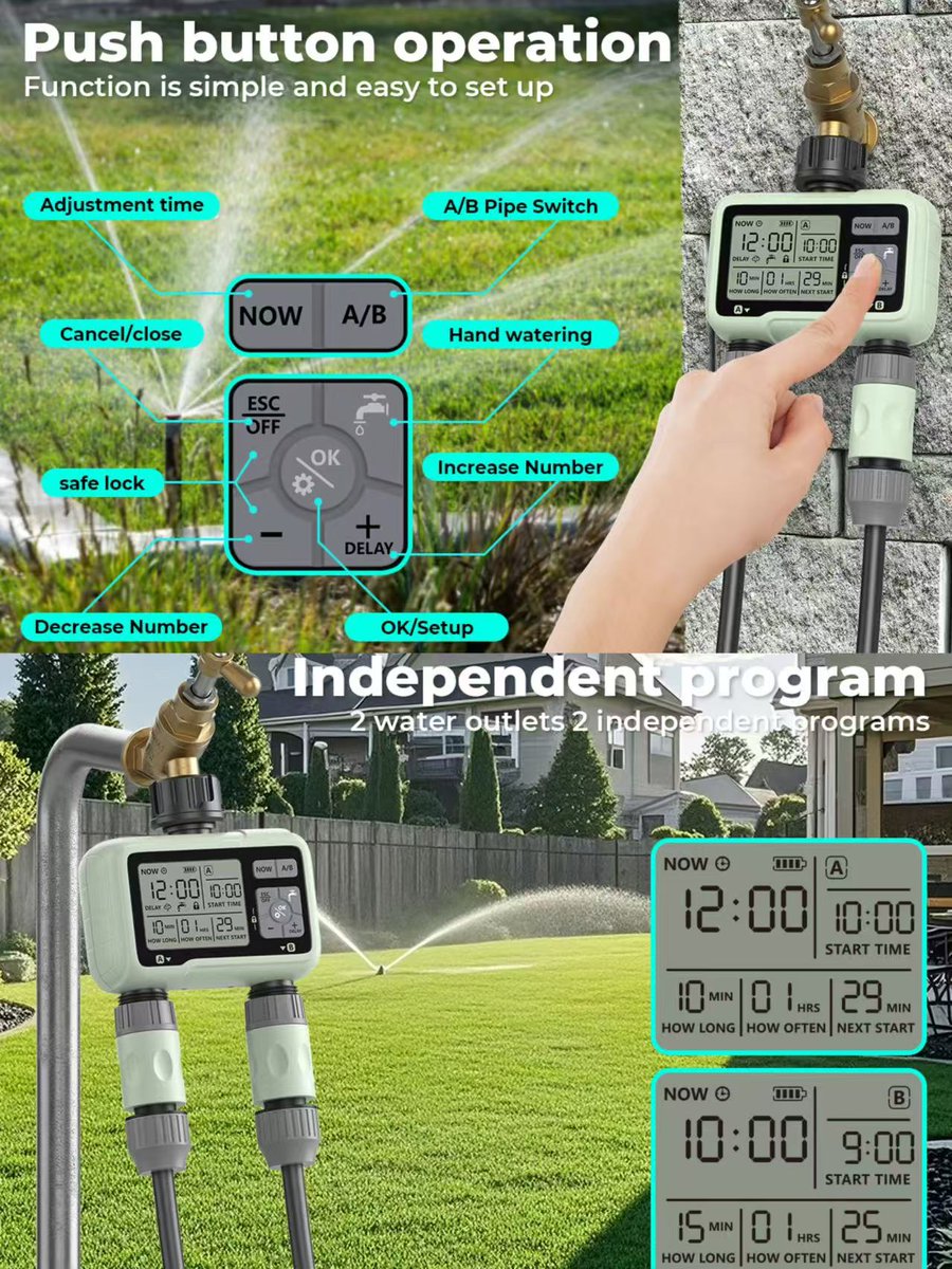 Eshico_Ningbo's tweet image. HCT-326🌻Water Timer: Our Garden's Ideal Partner!🥰

🌱Robust &amp;amp; Explosion-Proof
🌱Simple Button Operation
🌱Dual-Zone Programming
🌱Versatile Garden Solutions
🌱Smart Rain Delay
🌱Flexible Watering Modes

Let Every Drop of Water Play a Value!💧

#WaterTimer #gardening #plants