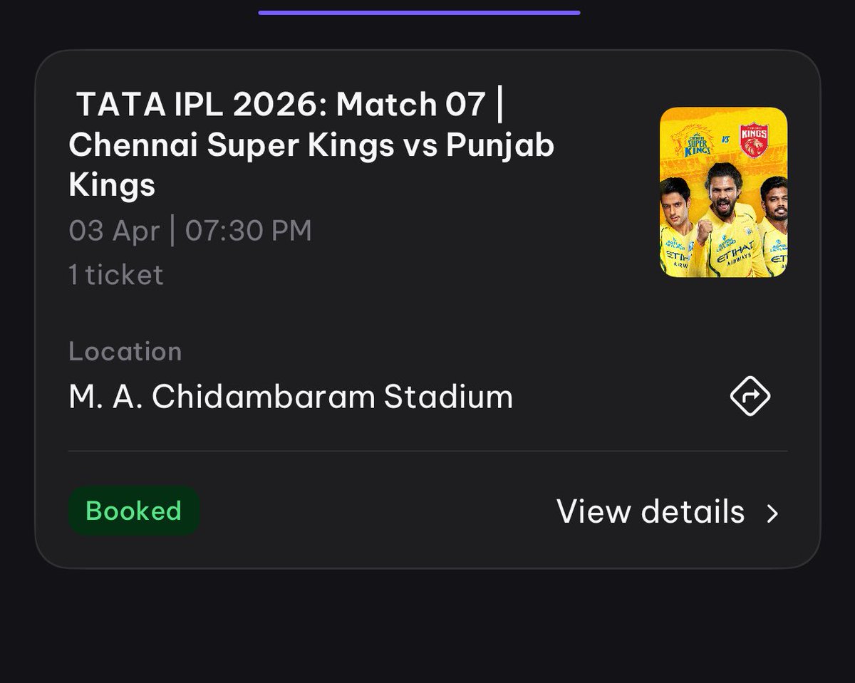 kachowbabyyy's tweet photo. WTS: want to sell  #cskvspk chepauk game [ I upper stand ] 2 tickets . RT for visibility. Dm or comment if interested https://t.co/6TJR2xEhZ9
