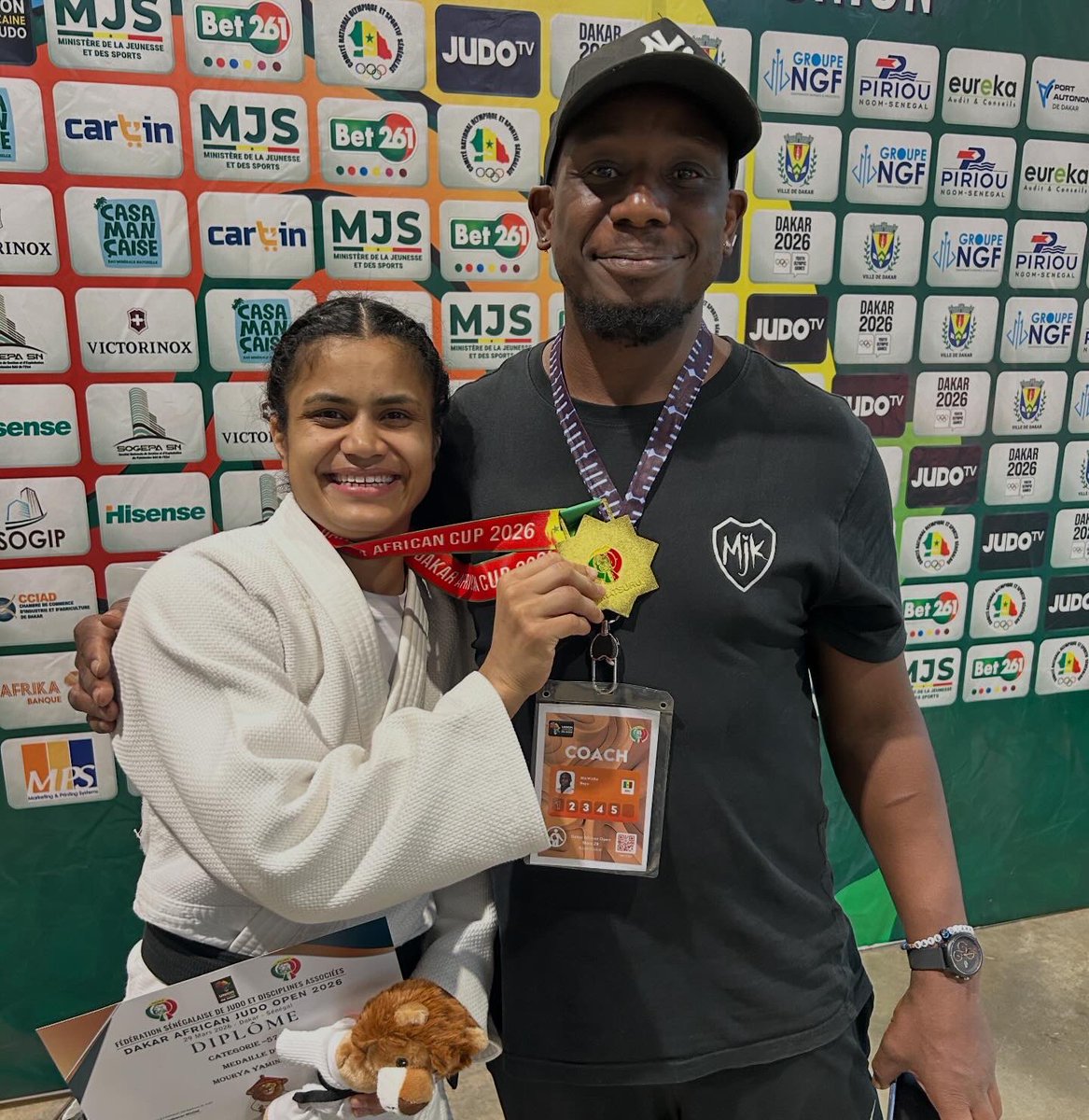 IIS_Vijayanagar's tweet image. Golden girl Yamini Mourya! 🥇🥋

#TeamIIS judoka Yamini Mourya clinches gold in the Women’s -57kg category at the African Open 2026 in Dakar.

A statement performance, raising the bar even higher. 👊

#TeamIIS #Judo #CraftingVictories 🇮🇳