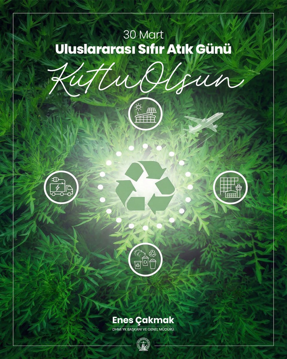 ecakmakdhmi's tweet photo. Saygıdeğer @EmineErdogan Hanımefendi’nin öncülüğünde Birleşmiş Milletler kararıyla ilan edilen “30 Mart Uluslararası Sıfır Atık Günü”nü kutluyor; bu anlamlı günde Sıfır Atık Belgesi alan havalimanı sayımızı 58’e ulaştırmış olmanın gururunu yaşıyoruz.

Yolcu ve çevre dostu havalimanlarımızda #SıfırAtık hedefine yönelik faaliyetlerimize süratle devam ediyor; “Sürdürülebilir Çevre, Sürdürülebilir Havacılık” ilkesiyle gelecek nesillere daha yaşanabilir bir dünya bırakmak için azimle çalışıyoruz.

#UluslararasıSıfırAtıkGünü