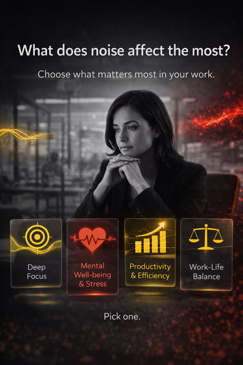 Iqubx_modular's tweet image. Noise isn’t just background—it shapes how we think, work, and feel.

From focus to stress to productivity, its impact is bigger than we admit.

Read more: lnkd.in/g8SJQtCV

What does workplace noise affect the most?

#WorkplaceDesign #Productivity #MentalHealth #Leadership