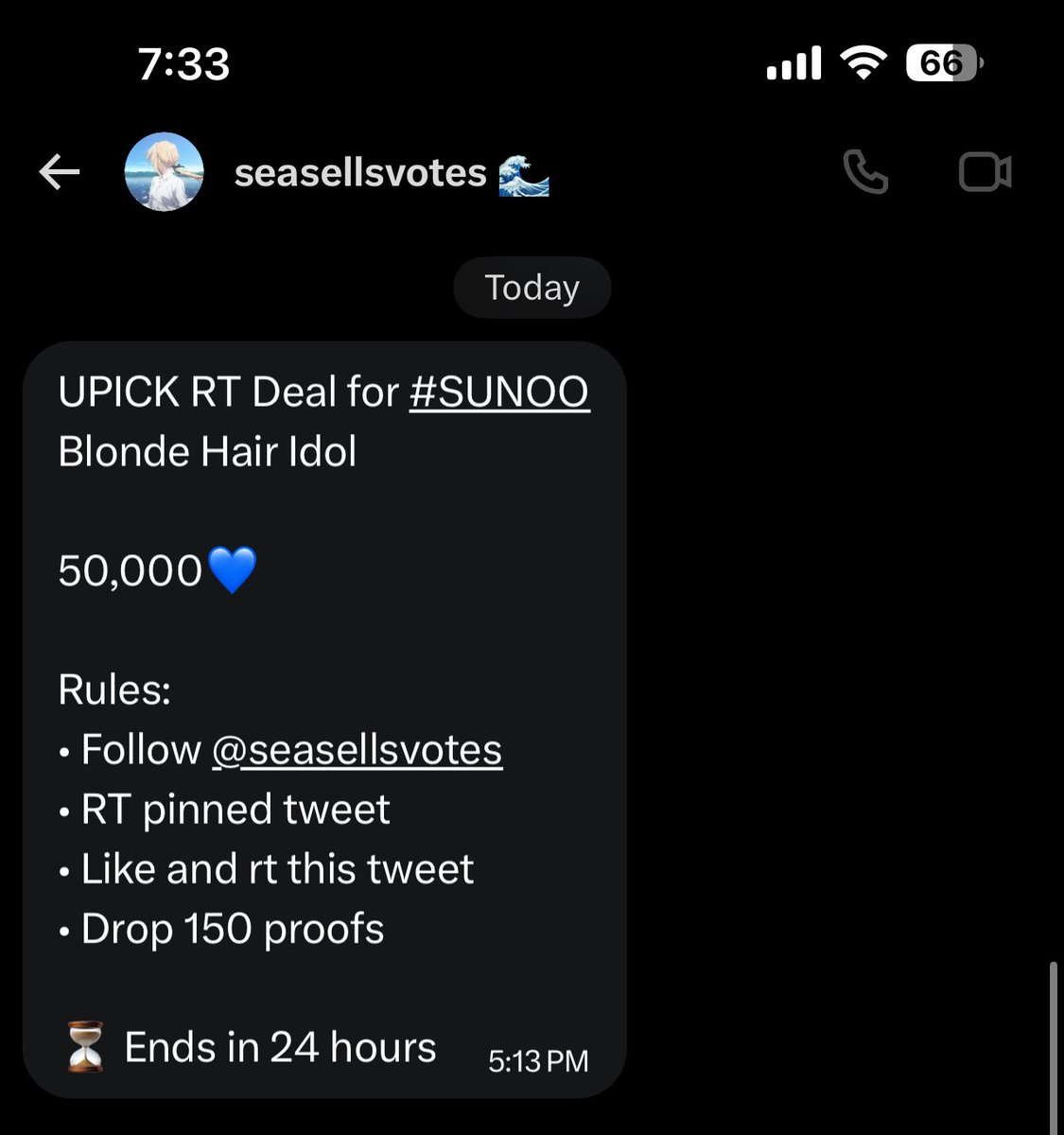 Kungyazlife's tweet photo. UPICK RT Deal for #SUNOO
Blonde Hair Idol

50,000💙

Rules:
• Follow @seasellsvotes
• RT pinned tweet
• Like and rt this tweet
• Drop 150 proofs

⏳ Ends in 24 hours https://t.co/hY8zwdotfd